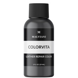 MALVIANI Leather Repair Color Restorer - Dark Gray - Repair Couch, Car Seat, Furniture, Sofa & Purse - 1 oz.