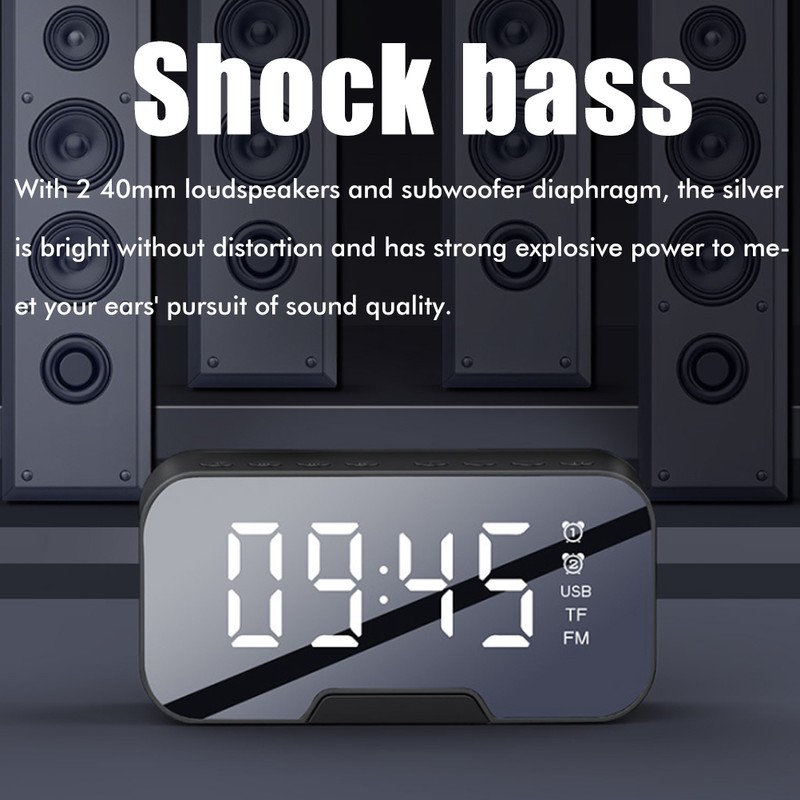 Portable Mini Voice Broadcast Alarm Clock with Wireless Bluetooth Card