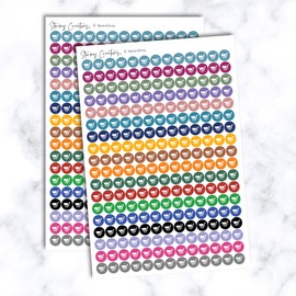 Small Shopping Cart Stickers for Planners, Grocery Trip and Purchases Icon Decorative Planning Stickers, 2 Sheets, 468 total stickers, 0.3" diameter, Multicolor, Personal and Budget Planner