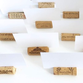 Wine Cork Place Card Holders Escort Card Real Cork Card Holders from Premium Recycled Cork Set of 25 Includes Place Cards Wine Theme Table Décor Rustic Wine Cork Vineyard Wedding Cork Placecard