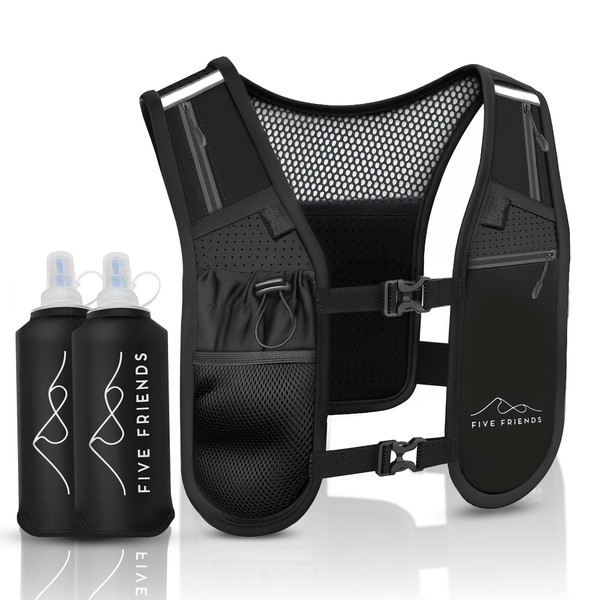Running Vest with 2 Water Bottles – Lightweight Reflective Hydration