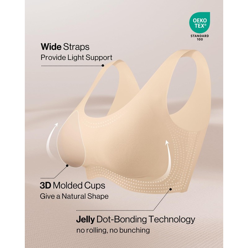 Ubras Seamless Bras for Women Full Coverage Wireless Bralette Widen