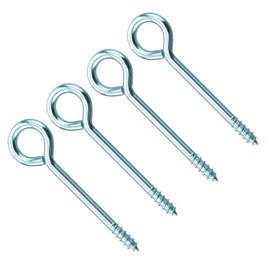 TERF® 100mm Vine Eye Screw Hooks 100mm (4 inch) Ring Shape Vine Screw Hooks Eyelet Screws Bolt for Office Garden Porch Home Indoor Outdoor and DIY Project Use - Pack - 10