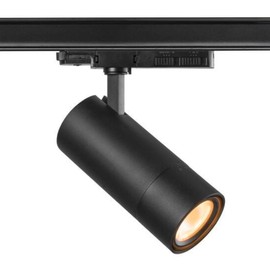 Qub Zoom Rail Spotlight - 3 Phase LED Spot - 20W/25W/30W - Black - CRI 90 - Rotate & Zoom Function