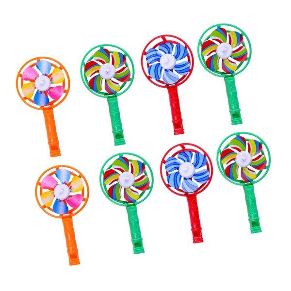 Toyvian 30 Pieces Plastic Whistles Pinwheel Football Kids Colorful Toys for Children Whistle Toy Windmill Creative Party