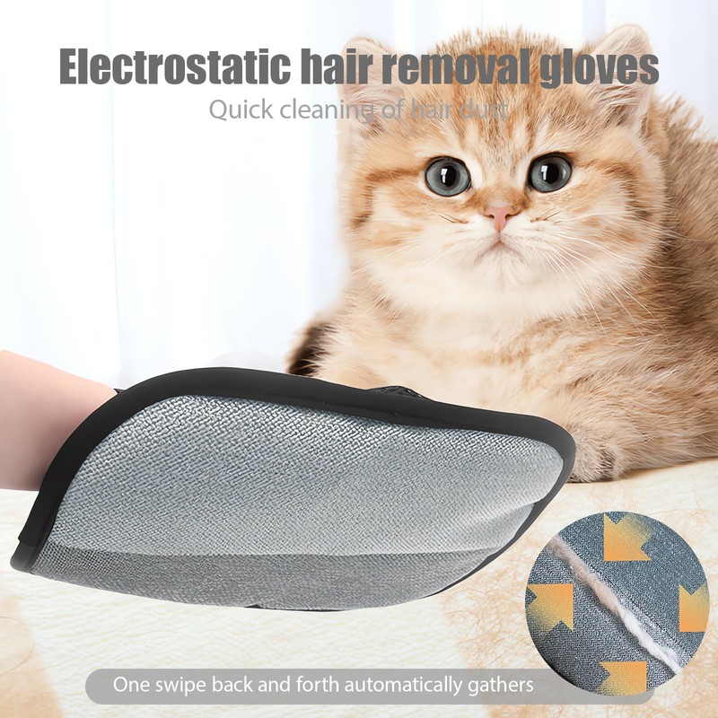 Veleli 2 Pcs Pet Hair Removal Gloves – Electrostatic Hair Remover