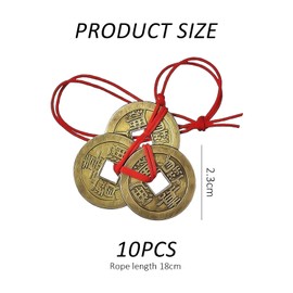 NYGGTYK 10 Pieces Chinese Lucky Coins, Chinese New Year Coins, Chinese Feng Shui Coins, Chinese Feng Shui Bronze, Chinese Copper Coins, Chinese New Year Decorations