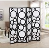 Roundhill Furniture Arvada 4-Panel Wood Room Divider with Circle Pattern,