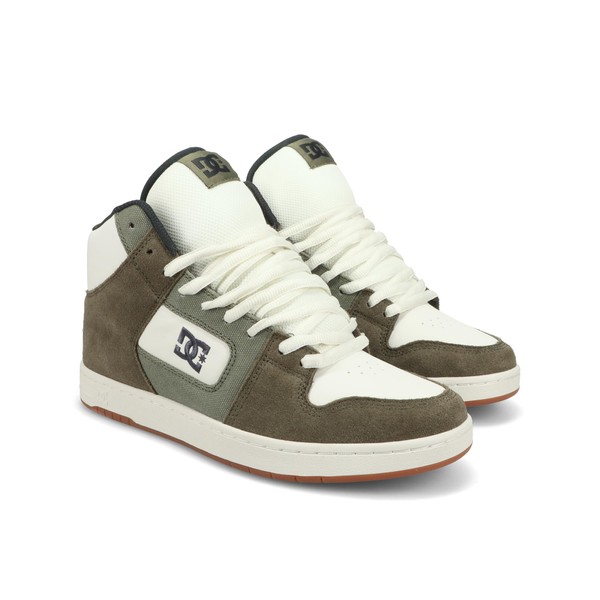DC Men's Manteca 4 Hi Skate Shoe, Olive/Khaki/Gum, 4