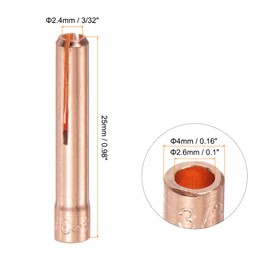 HARFINGTON 10pcs 13N23 TIG Welding Collet 3/32" (2.4mm) Copper Tungsten Electrode Collet Tips for WP9 20 25 TIG Welding Torch Series