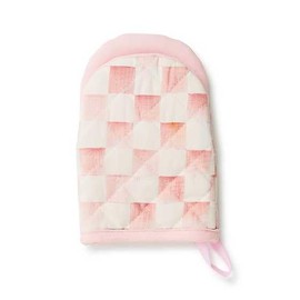 MACKENZIE-CHILDS Oven Mitt, Kitchen Oven Mitt for Cooking and Baking, Mini, Pink-and-White Rosy Check