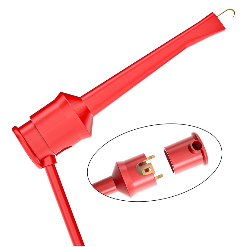 Cleqee 5PCS 4mm Banana Plug to Test Hook Clip Test