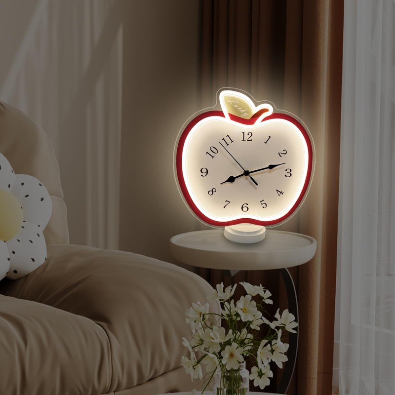 jXIN 12 Inch Apple Shaped Novelty Fun Shaped Wall Clock,
