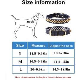 haoyueer Spiked Studded Dog Collar, Genuine Leather Dog Collar, Adjustable Pet Collars for Medium Large Bulldog Pitbull Mastiff Poodle Boxer (L, Hot Pink)
