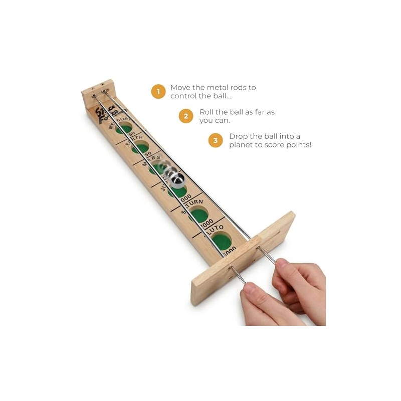 WE Games Shoot the Moon - Classic Solid Wood Rolling