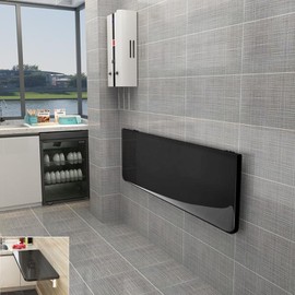 Folding Wall Table Wall Mounted Folding Table Wall Folding Table Drop Down Wall Mounted Table Suitable for Office Study Bedroom Kitchen Dining Room Laundry And Other Places Black 47.2"D x 11.8"W