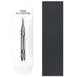 Deathwish Skateboard Deck Ellington Breaking and Entering 8.0"" x 31.5"" with Grip, White