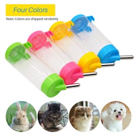 NAOEDEAH 2 Pack 16 oz Guinea Pig Water Bottle no Drip for Cage no Leak Rat Small Animal Hamster Rabbit Water Bottle Attaches to Cage Bunny Water Dispenser,Ship by Random Color