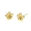 14K solid yellow gold Hawaiian 7mm plumeria flower stud earrings