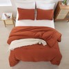 ROSGONIA Oversized King Comforter Burnt Orange, 3pcs (1 Terracotta Comforter
