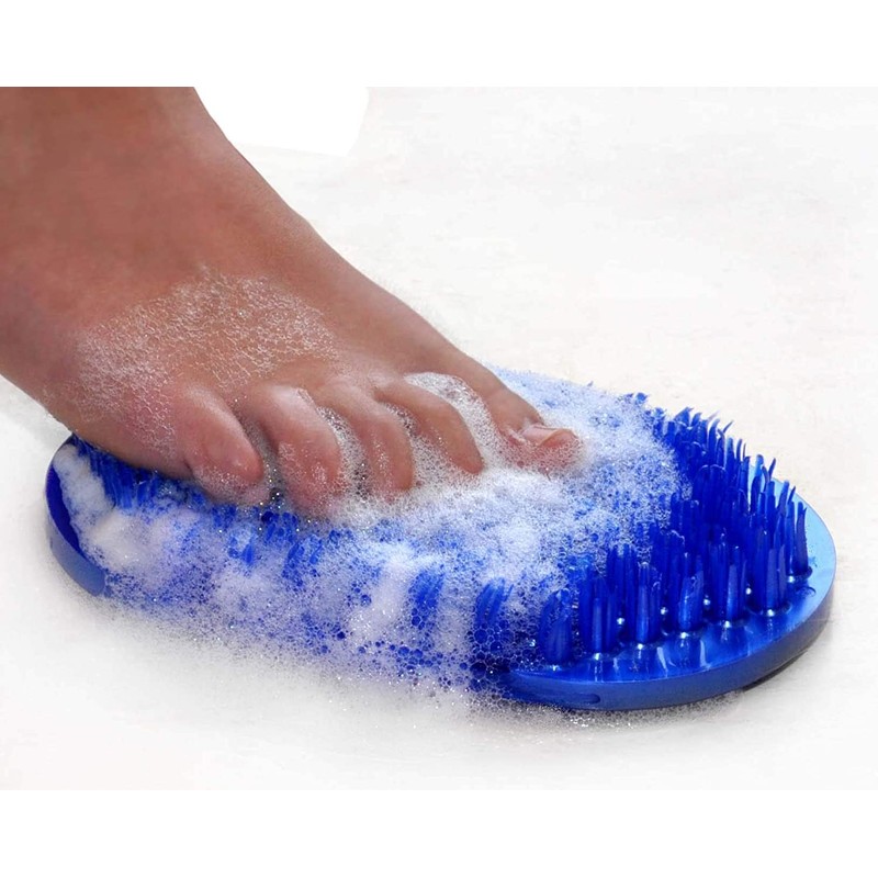 Soapy Toes Travel-Sized Foot Scrubber & Massager (Pearl Blue) -
