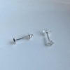 925 Silver Earrings, Gold, 18K Coating, Ultra Small, Rhombic, CZ