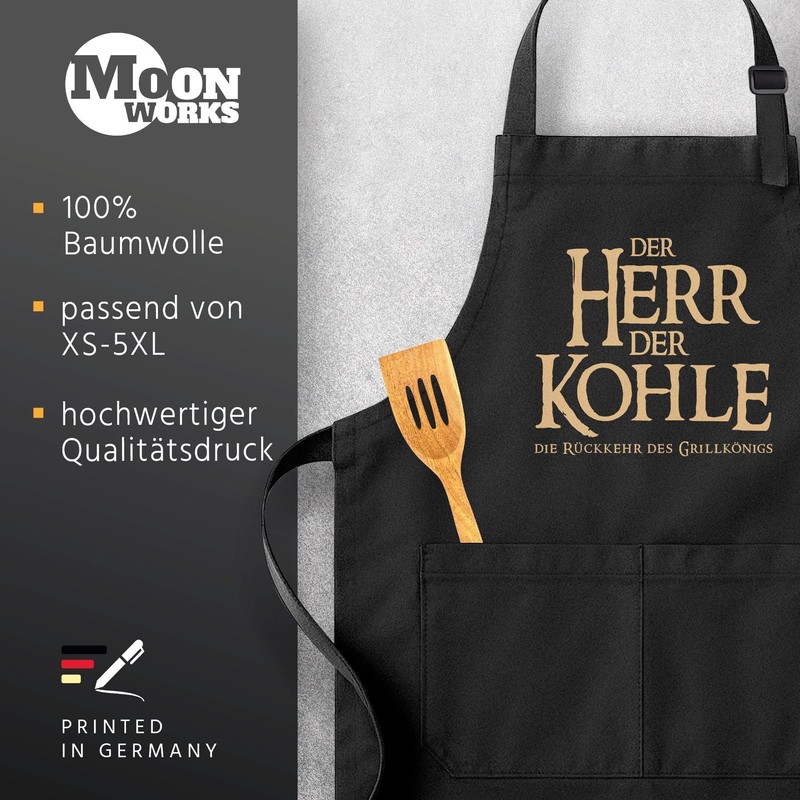 MoonWorks BBQ Apron for Men with Saying "Der Herr der