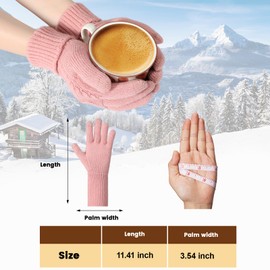 Tavaleu Womens Winter Gloves - Gloves for Women Cold Weather, Warm Touch Screen Fleece Lined Gloves, Elastic Cuff Knit Gloves