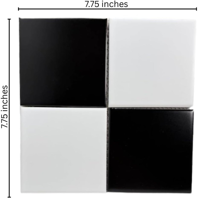 Tenedos HTC332 Matte Black and White Porcelain Tile – 8x8