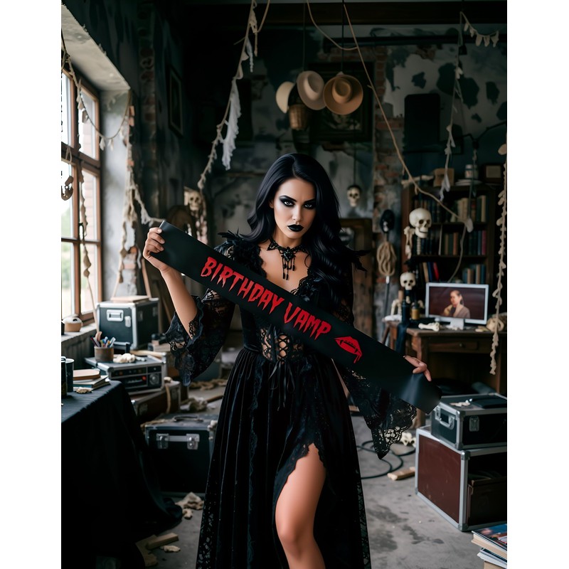 Birthday Vamp Sash, Gothic Emo Birthday Girl Sash, Vampire Don't