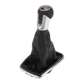 TUCKBOLD 5 Speed Manual Gear Shifter Knob with Cover for Volkswagen Jetta Bora | Automotive Gearbox Stick Shifter Lever Knob Black Plastic Faux Leather 1 Pcs