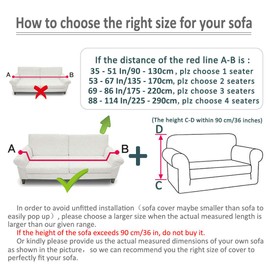 uxcell Stretch Sofa Cover Floral Printed Couch Slipcover for Sofas Loveseat Armchair Universal Elastic Furniture with One Pillowcase, Medium