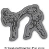 'Karate Kick' Rubber Stamp - Unmounted Design for Crafting &