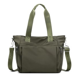 DIRRONA Fashion Women's Bag Nylon Women Shoulder Bag Casual Travelling Ladies Messenger Bag Multi Pockets Large Waterproof Nylon Handbag Bags School Daily Use Green