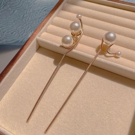 XINGNIAO 2 Pieces Metal Hair Pins French Pearl Hairpin Metal Hair Pins Hairstyle for Women and Girls