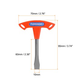 Sourcing Map T Handle 10mm Flat Head Screwdriver with Red Plastic Handle for Slotted Screws, Quick Release Plate, Camera Tripod Monopod