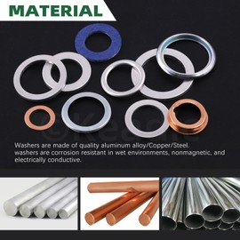 Keadic 140pcs 9 Sizes Oil Drain Plug Gaskets Washer Assortment Set, 11126-AA000, 90430-12031, 803916010, 11026-01M02, N0138157, 94109-14000, 90430-18008 , 9410 9-20000