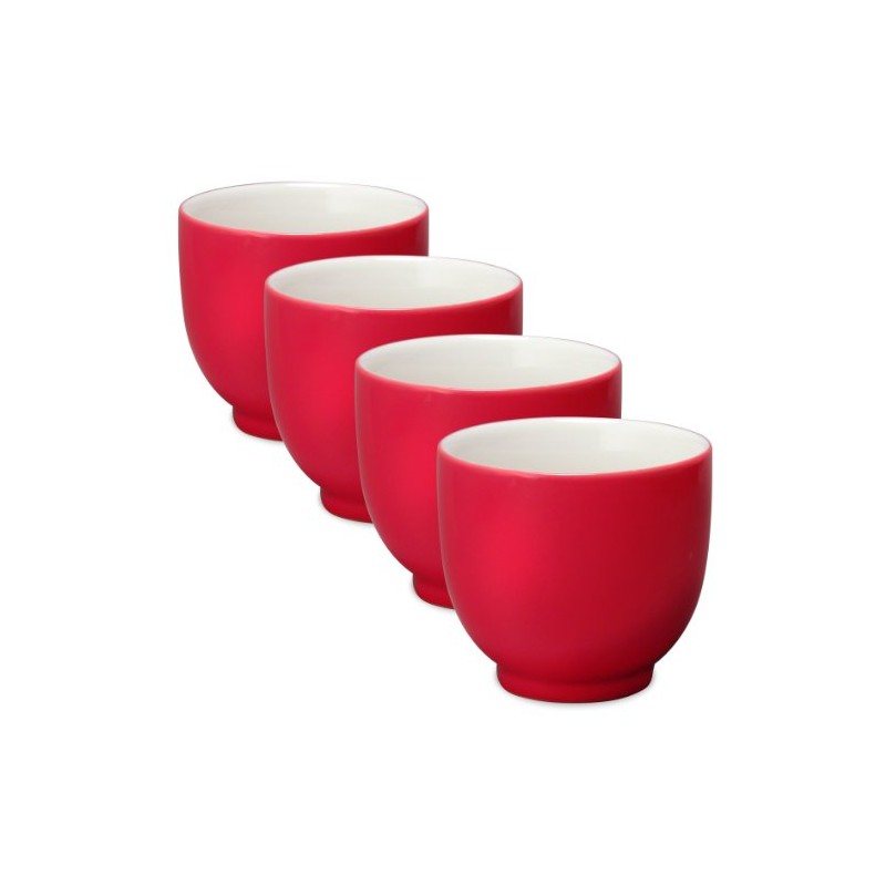 FORLIFE Q Tea Cup (Set of 4), 7 oz., Red