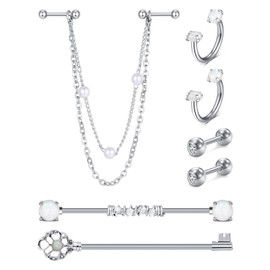 AceFun Ear Helix Tragus Piercing Cartilage Hoop Earrings for Men Women Conch Daith Stainless Steel Hoop Earring Piercing, Metal