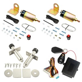 LLNSEAUTO Two Door Shaved Door Handle Kit Popper Solenoid Street Rat Hot Rod Car Truck with Door Poppers Trunk Popper& Keyless Entry System Central Locking Remote Control Kit Universal (100lb)