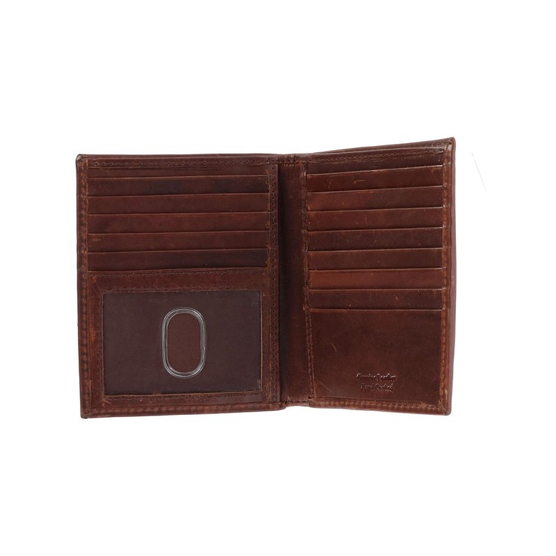 CTM Men's Oil Pull Up Leather Hipster Bifold Wallet, Brown