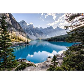 YongFoto 3 x 2 m Scenic Photo Background Mountain Landscape Background Forest Lake Sky Panorama Nature Photography Studio Backgrounds for Adults Hiking Picturesque Outdoor Photo Props
