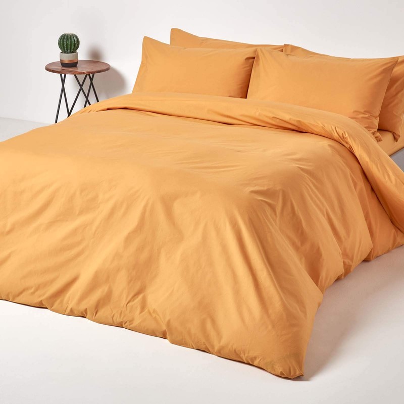 HOMESCAPES Mustard Yellow Deep Fitted Sheet (12”) Super King 200