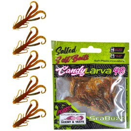 SEABUZZ Rubber Fish Fishing Lure Set Candy Larva 5 Pieces x 48 mm - Pike Trout Perch Rubber Bait - Catfish & Zander Artificial Bait - Predator Fish Fishing Set - Freshwater and Saltwater Fishing