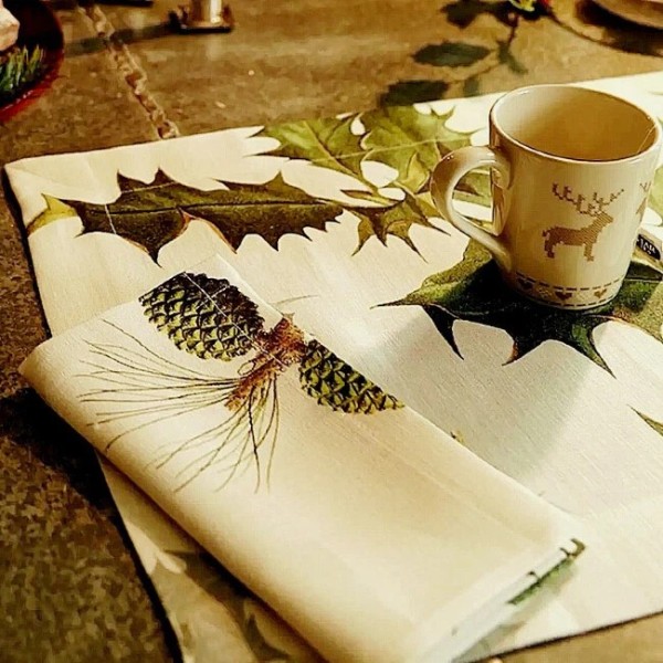 NapKing Ilex Italian Linen Napkins, Set of 4