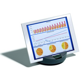 DURABLE Smart Office Tablet Base Pedestal, 5.75" w x 5.75" d x 2.38" h, charcoal (761158)
