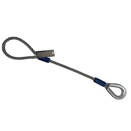 Kennedy Wire Rope & Sling Co. 5/8" x 16' Galvanized Single Leg Wire Rope Sling w/Standard Eye One End & Thimble Eye Other End (Various Sizes in Listing)