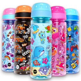 Fringoo 650ml Kids School Water Bottle Straw Water Bottle with Carry Handle 100% Leakproof BPA-Free School Water Bottle for Kids Very Durable