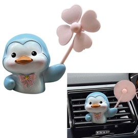 Cute Penguin Car Air Fresheners Vent Clips, Rotating Windmill Car Aroma Diffuser Outlet Clip, Animal Car Dashboard Air Vent Trim Clip, Auto Interior Decoration Accessories (Penguin)