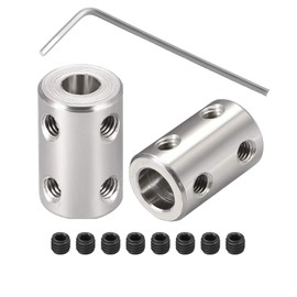 5mm to 6mm Bore Rigid Coupling Set Joint with Screw Wrench L22XD14 Stainless Steel,Shaft Coupler Connector for 3D Printers, Motor Accessories,2pcs